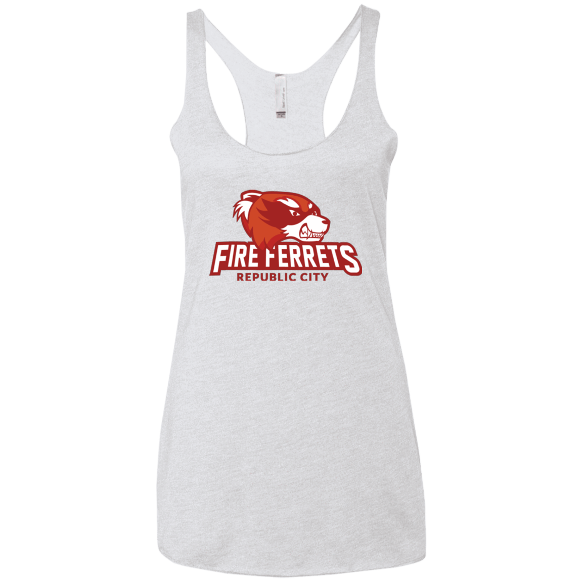 T-Shirts Heather White / X-Small Fire Ferrets Women's Triblend Racerback Tank