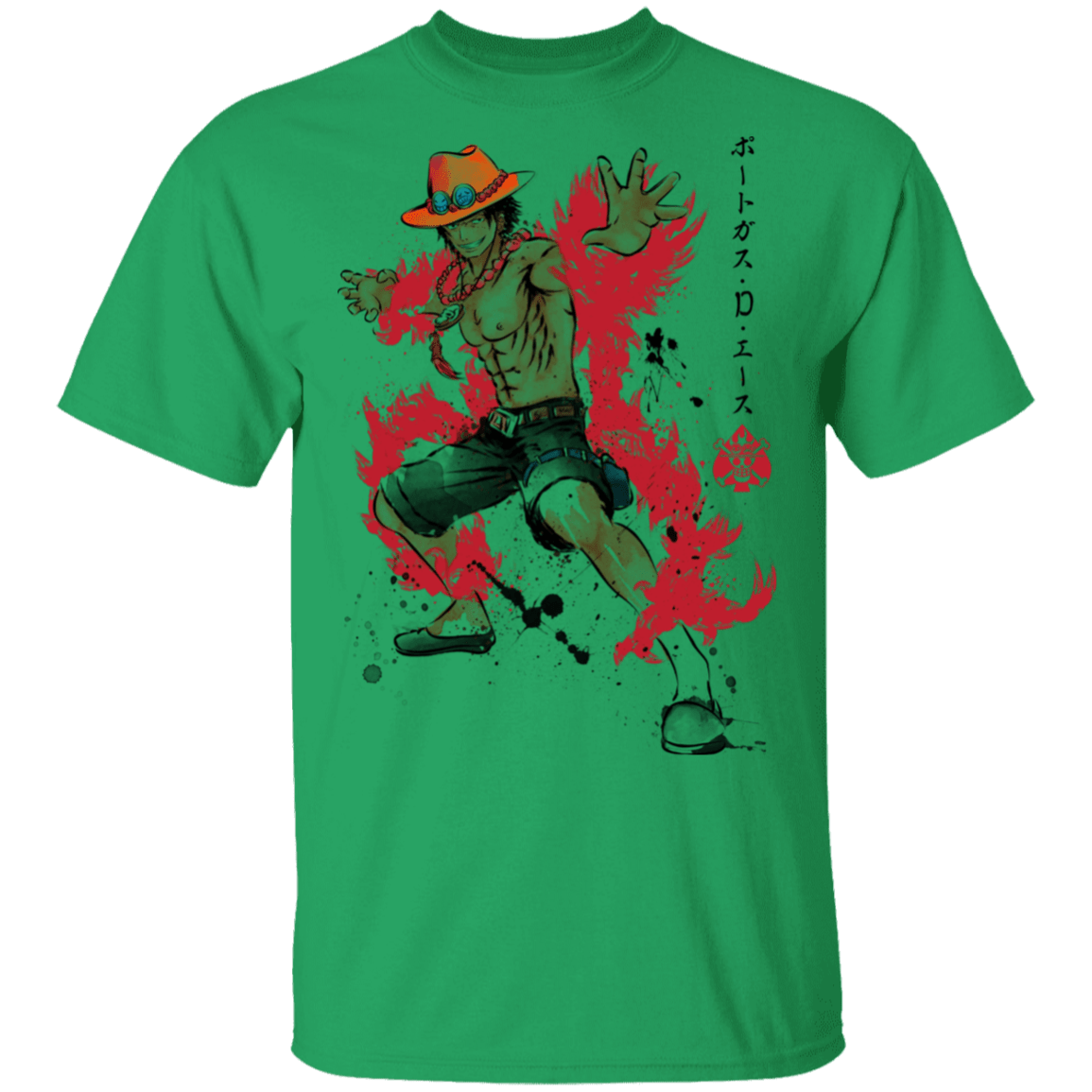 T-Shirts Irish Green / S Fire Fist Ace T-Shirt