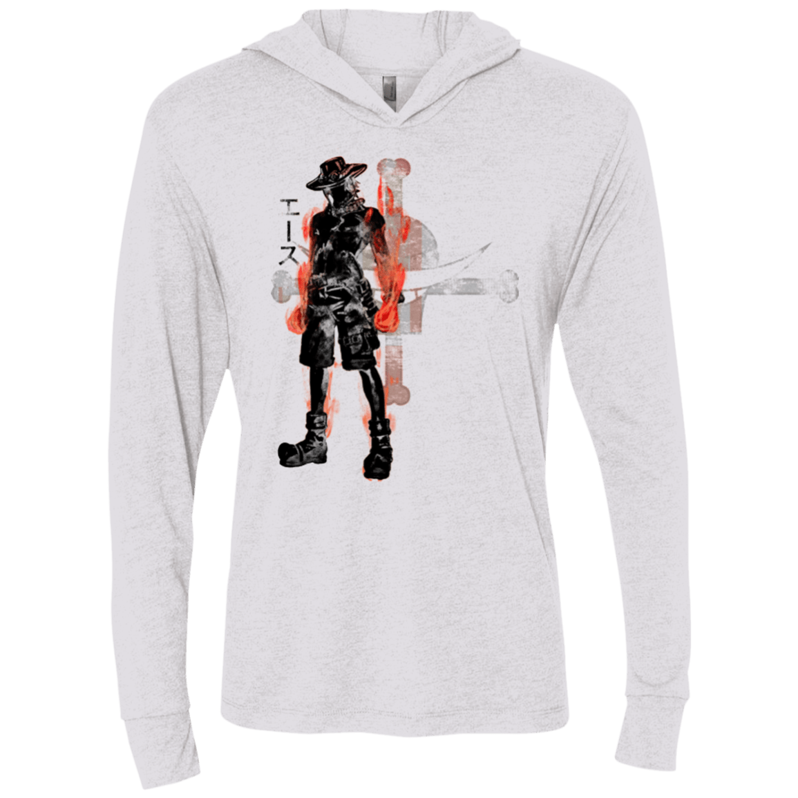 T-Shirts Heather White / X-Small Fire fist Triblend Long Sleeve Hoodie Tee
