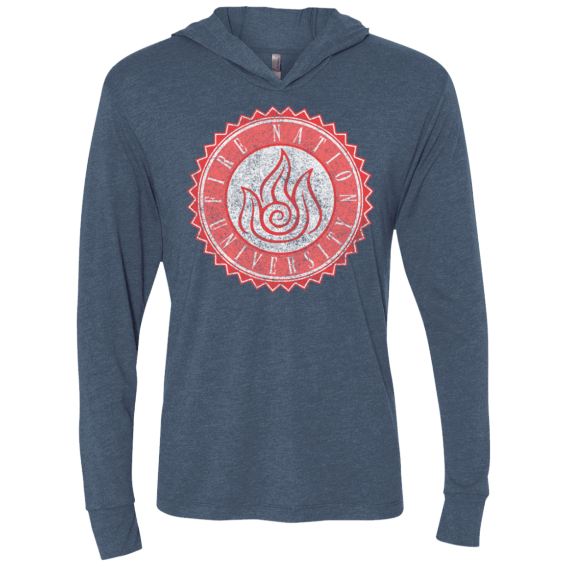 T-Shirts Indigo / X-Small Fire Nation Univeristy Triblend Long Sleeve Hoodie Tee