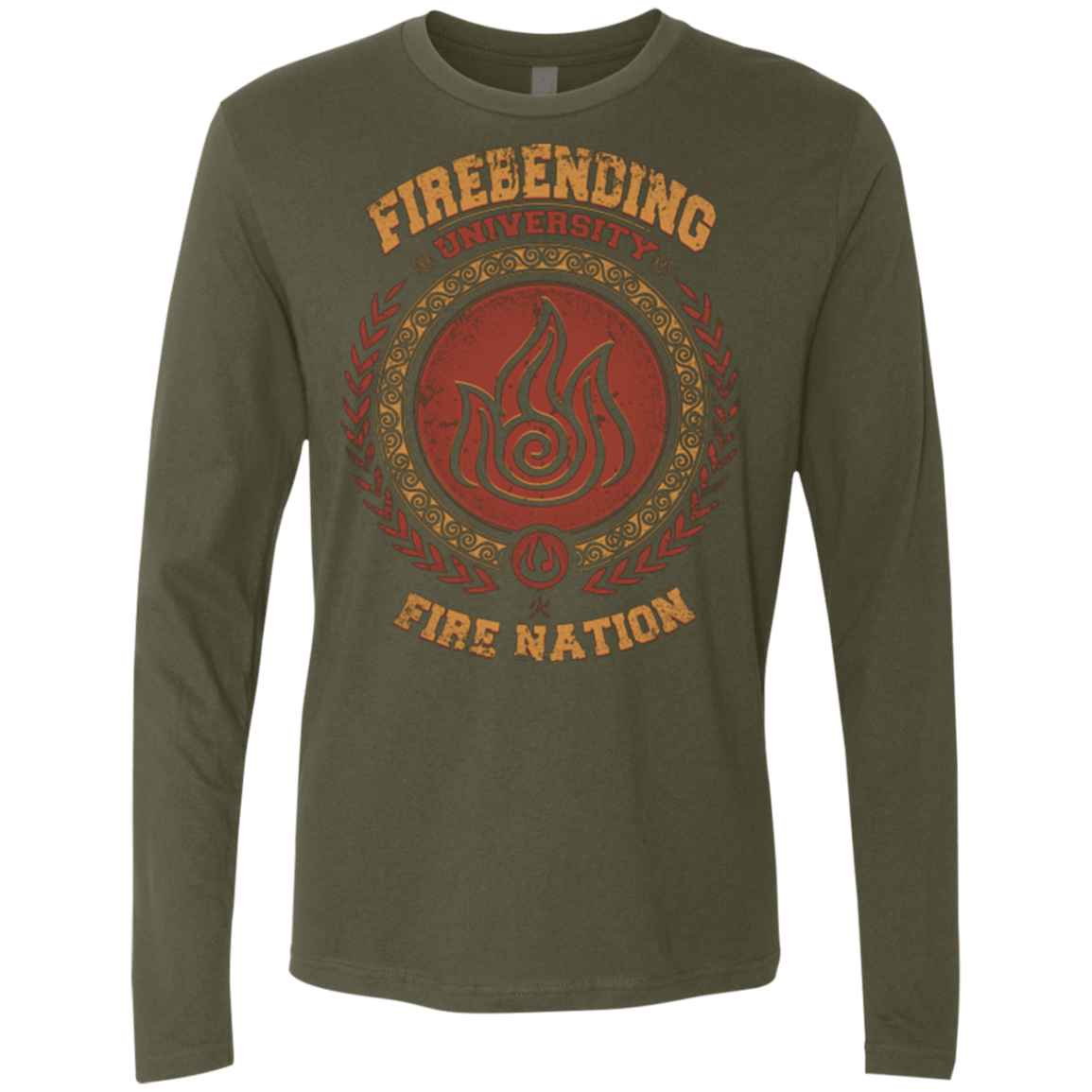 T-Shirts Military Green / Small Firebending university Men's Premium Long Sleeve
