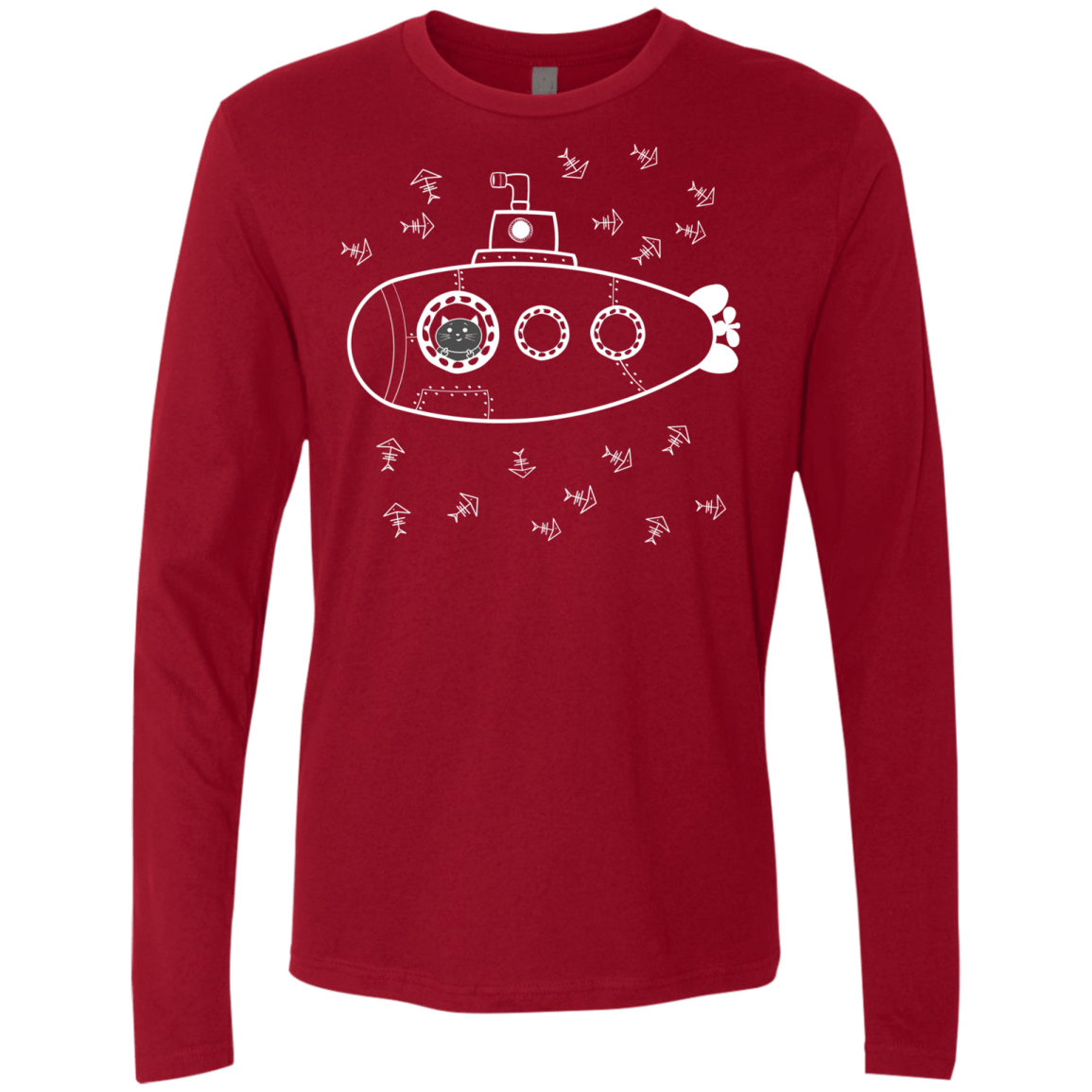 T-Shirts Cardinal / S Fish Watching Men's Premium Long Sleeve