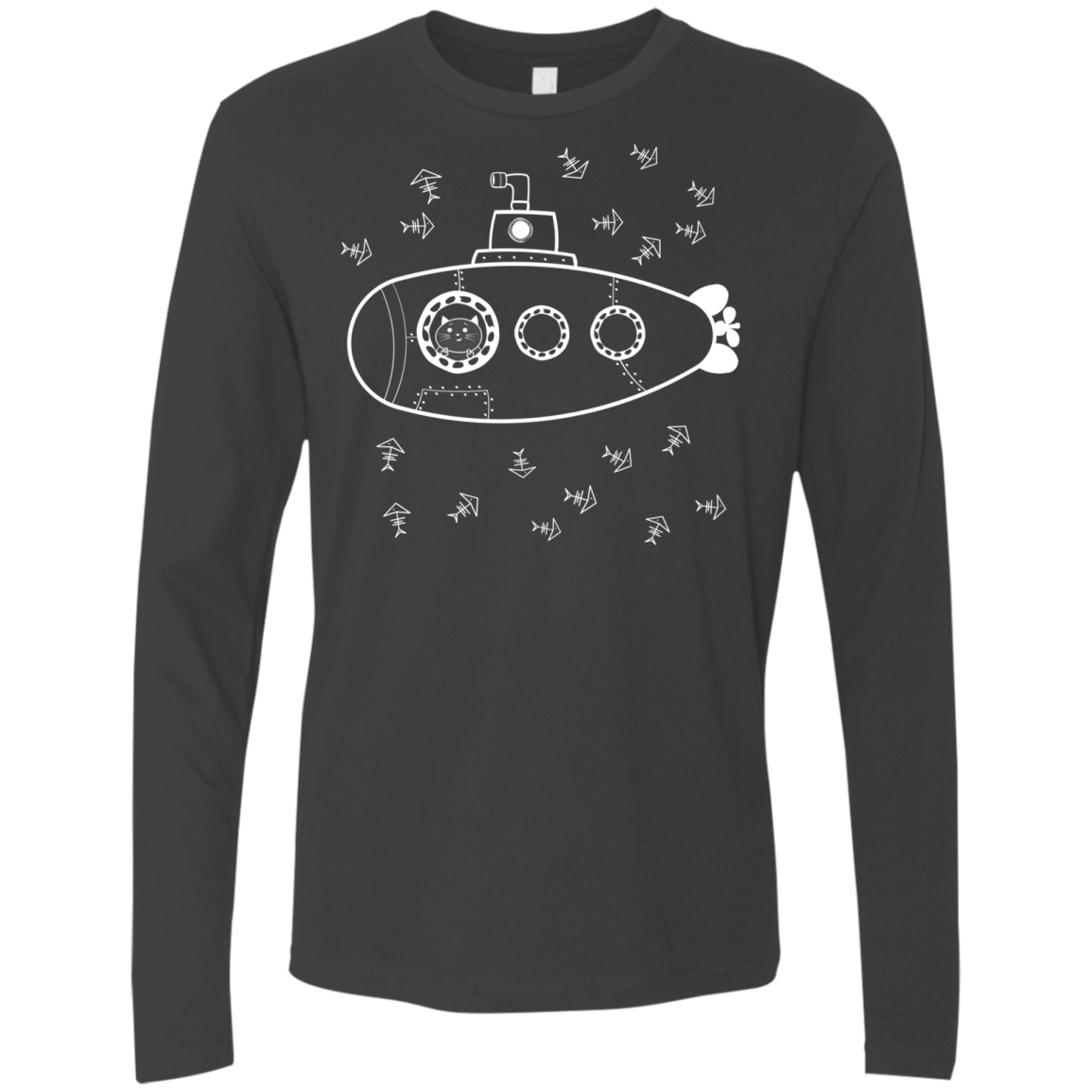 T-Shirts Heavy Metal / S Fish Watching Men's Premium Long Sleeve