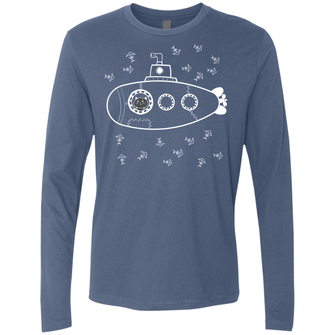 T-Shirts Indigo / S Fish Watching Men's Premium Long Sleeve