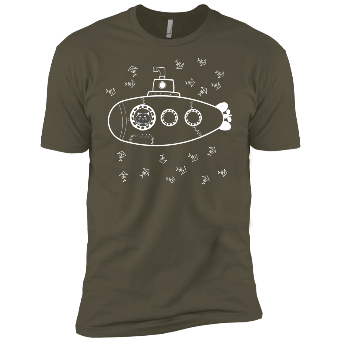 T-Shirts Military Green / X-Small Fish Watching Men's Premium T-Shirt