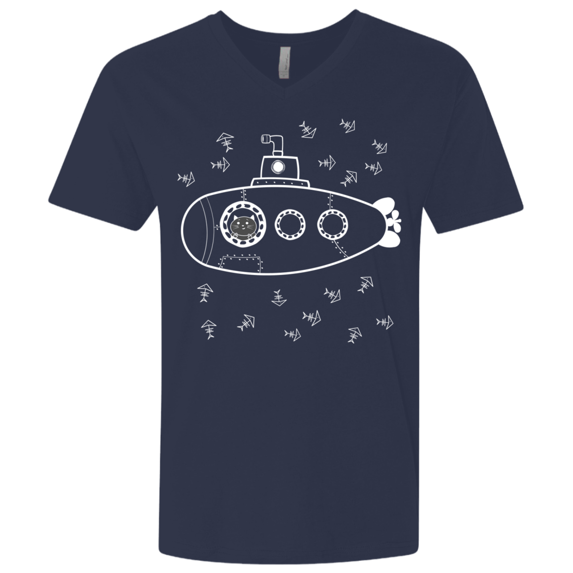 T-Shirts Midnight Navy / X-Small Fish Watching Men's Premium V-Neck