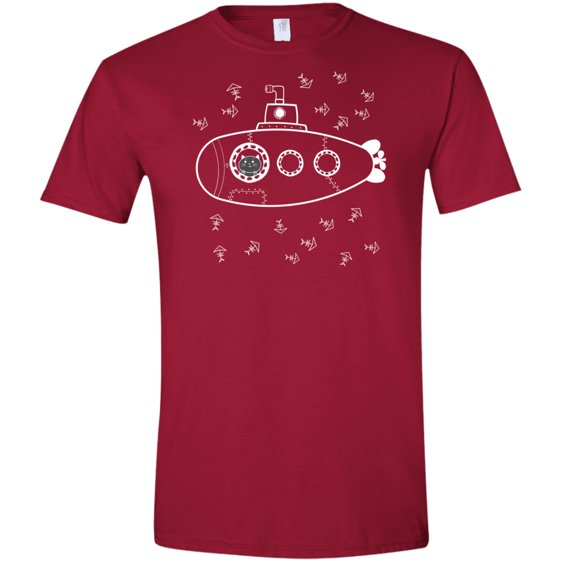 T-Shirts Cardinal Red / S Fish Watching Men's Semi-Fitted Softstyle