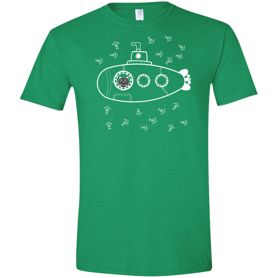 T-Shirts Heather Irish Green / S Fish Watching Men's Semi-Fitted Softstyle