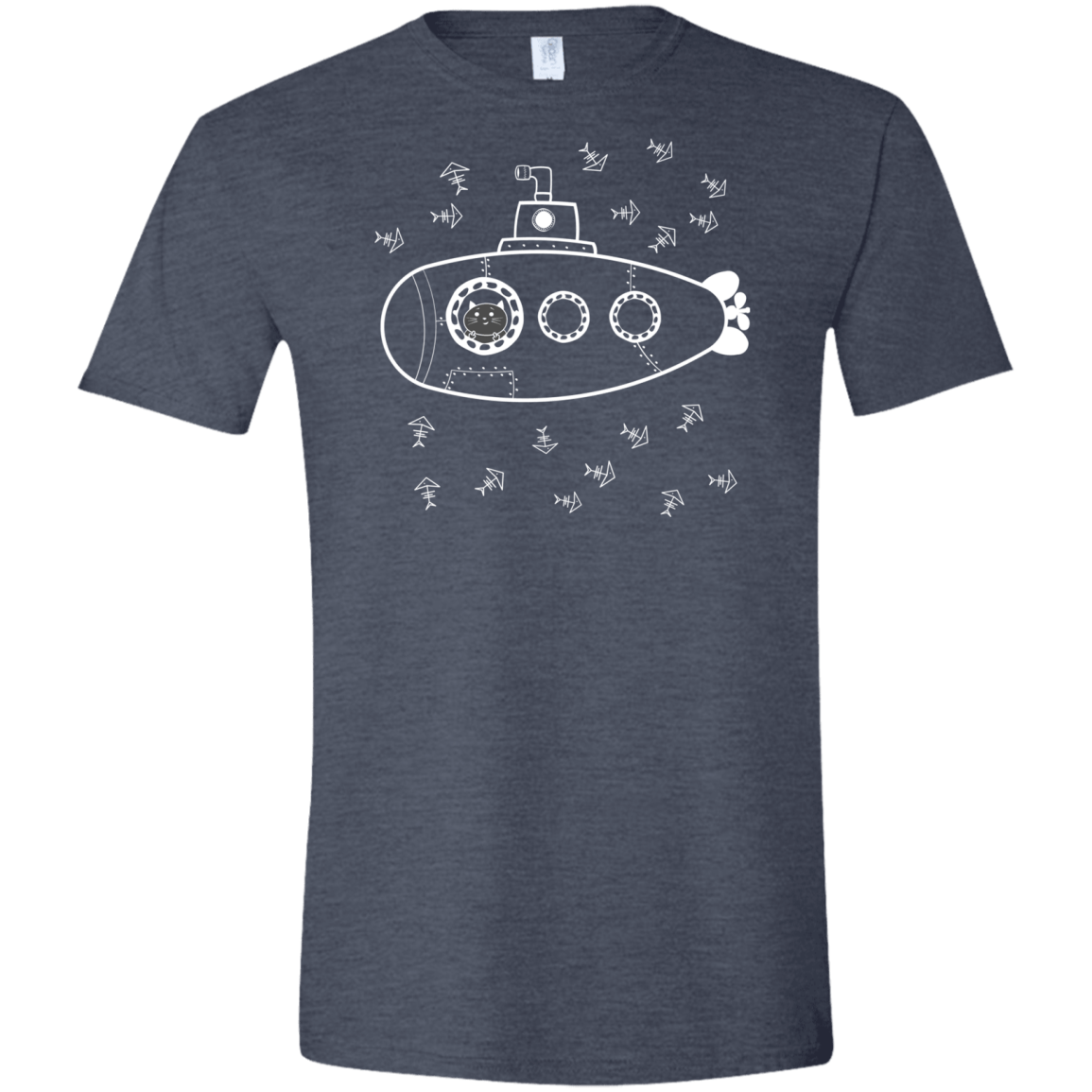 T-Shirts Heather Navy / S Fish Watching Men's Semi-Fitted Softstyle