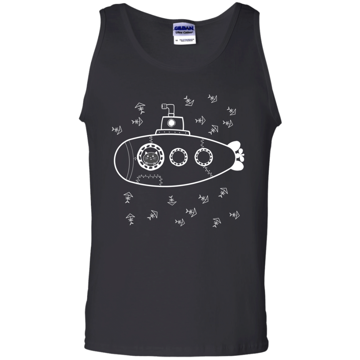 T-Shirts Black / S Fish Watching Men's Tank Top