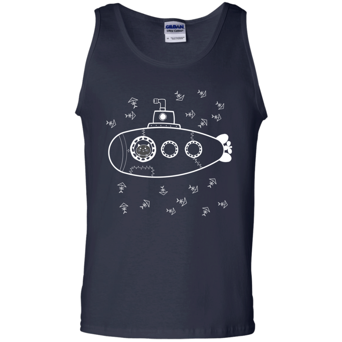 T-Shirts Navy / S Fish Watching Men's Tank Top