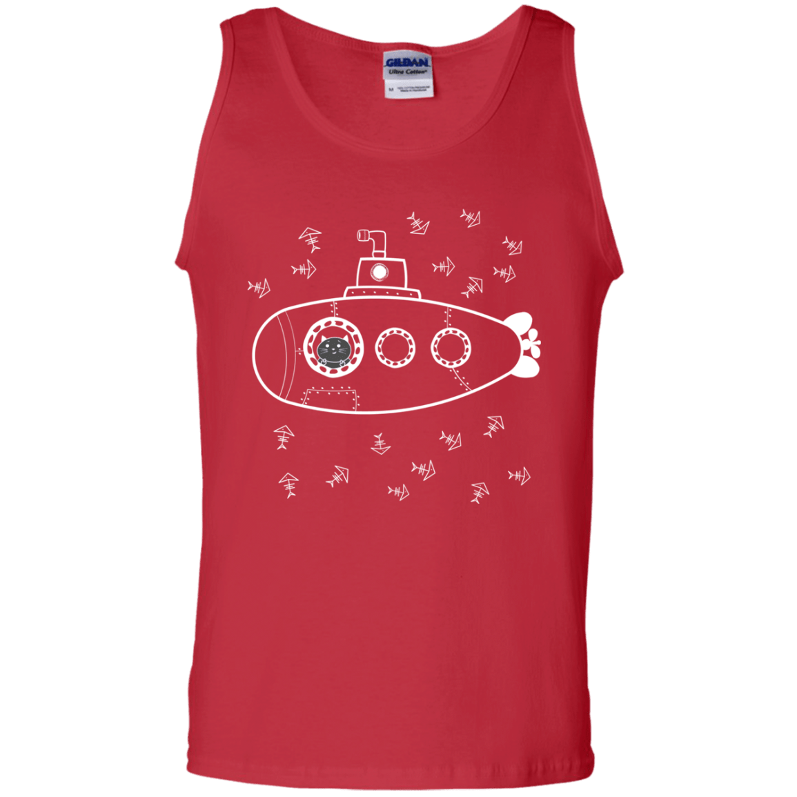 T-Shirts Red / S Fish Watching Men's Tank Top