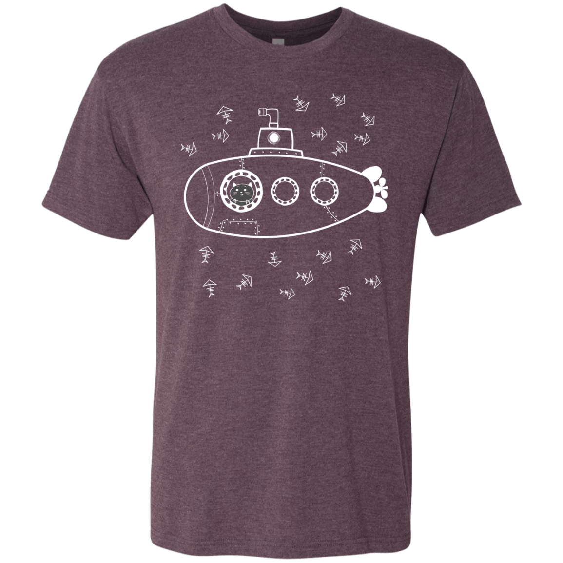 T-Shirts Vintage Purple / S Fish Watching Men's Triblend T-Shirt