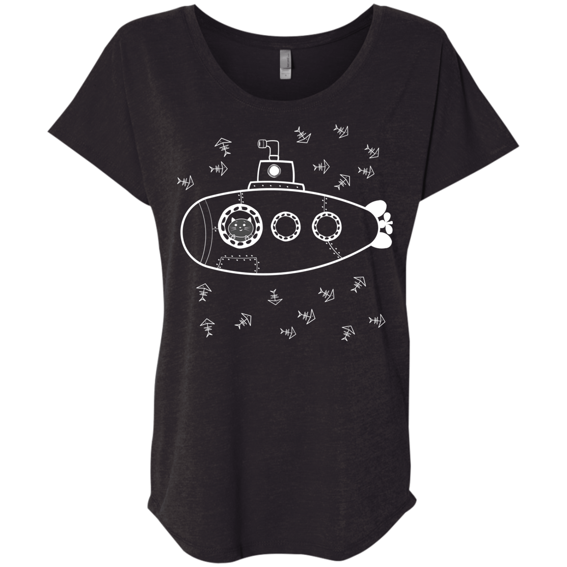 T-Shirts Vintage Black / X-Small Fish Watching Triblend Dolman Sleeve