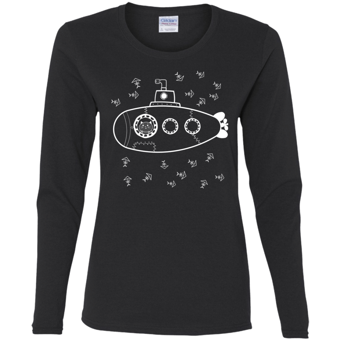T-Shirts Black / S Fish Watching Women's Long Sleeve T-Shirt