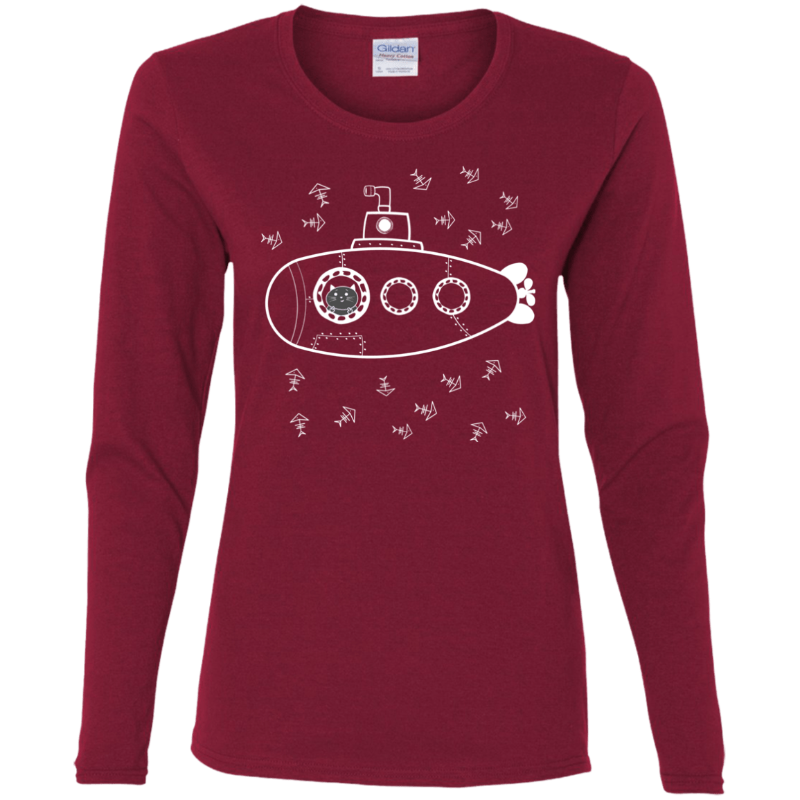 T-Shirts Cardinal / S Fish Watching Women's Long Sleeve T-Shirt