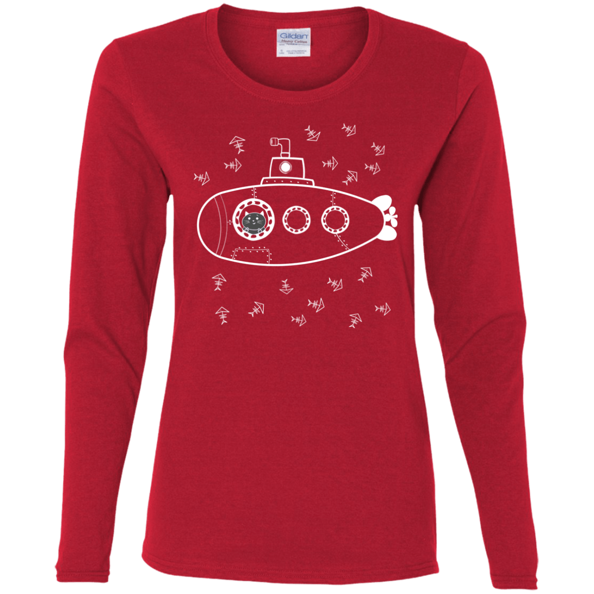 T-Shirts Red / S Fish Watching Women's Long Sleeve T-Shirt