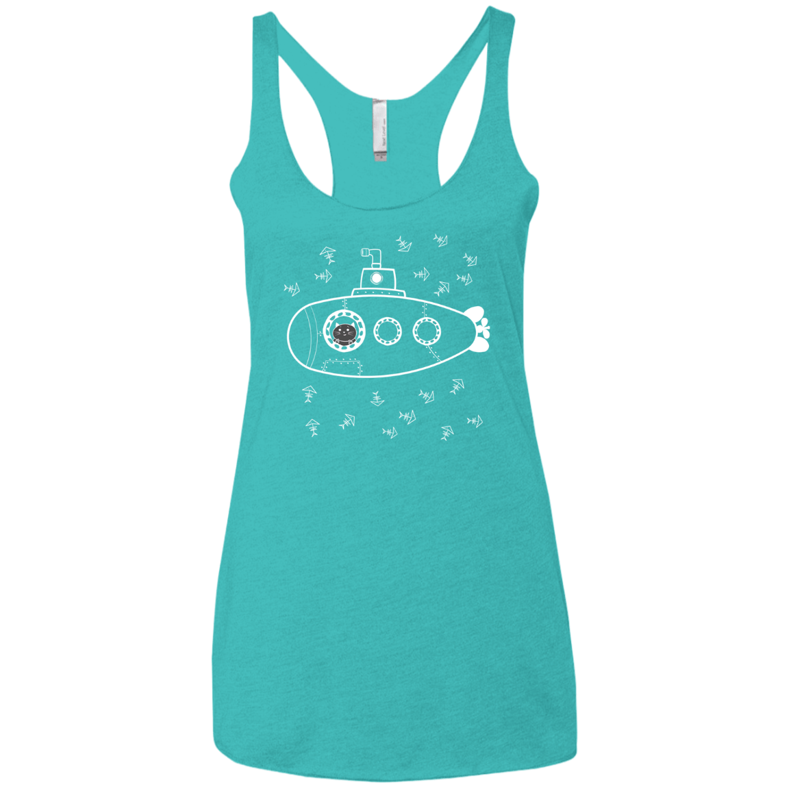 T-Shirts Tahiti Blue / X-Small Fish Watching Women's Triblend Racerback Tank