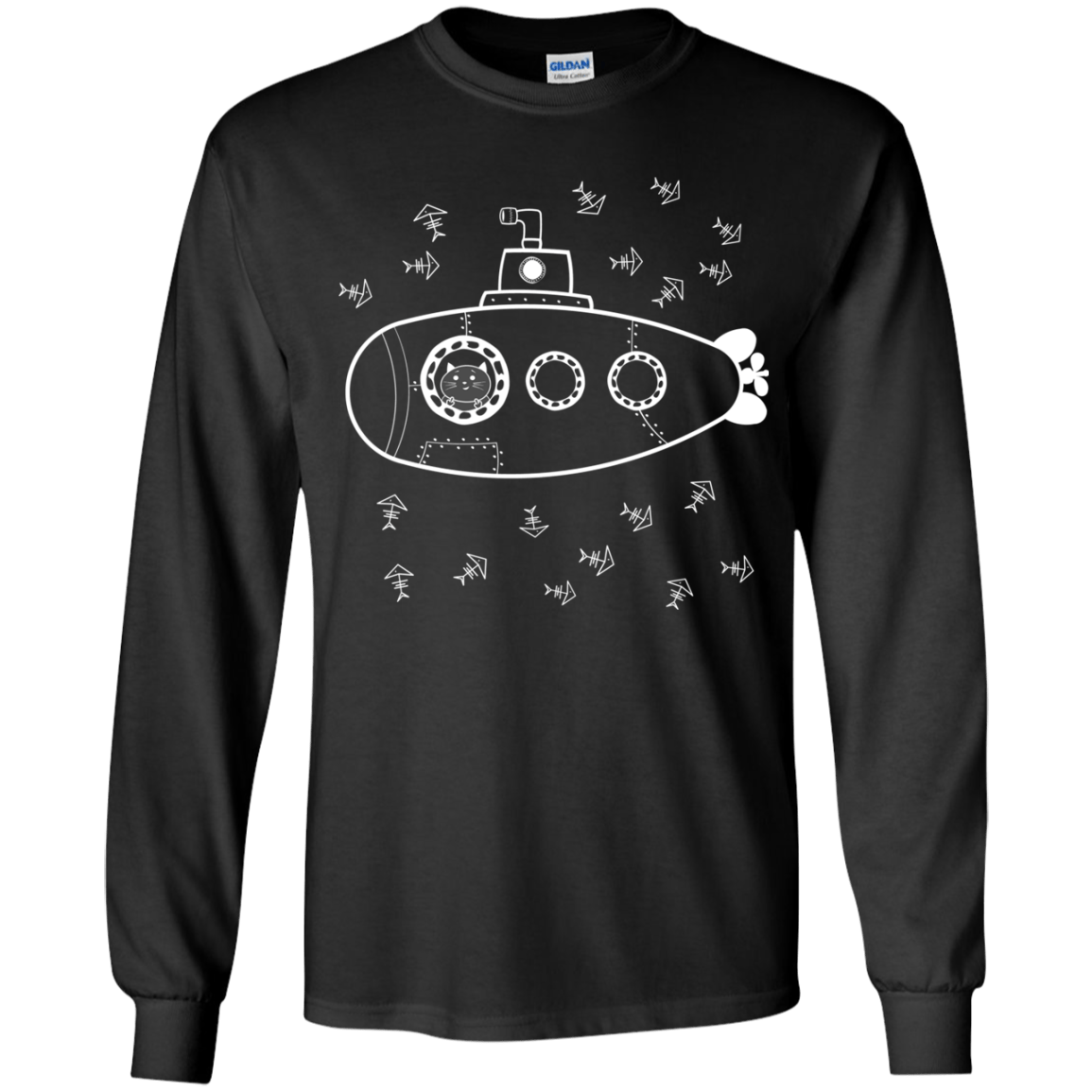 T-Shirts Black / YS Fish Watching Youth Long Sleeve T-Shirt