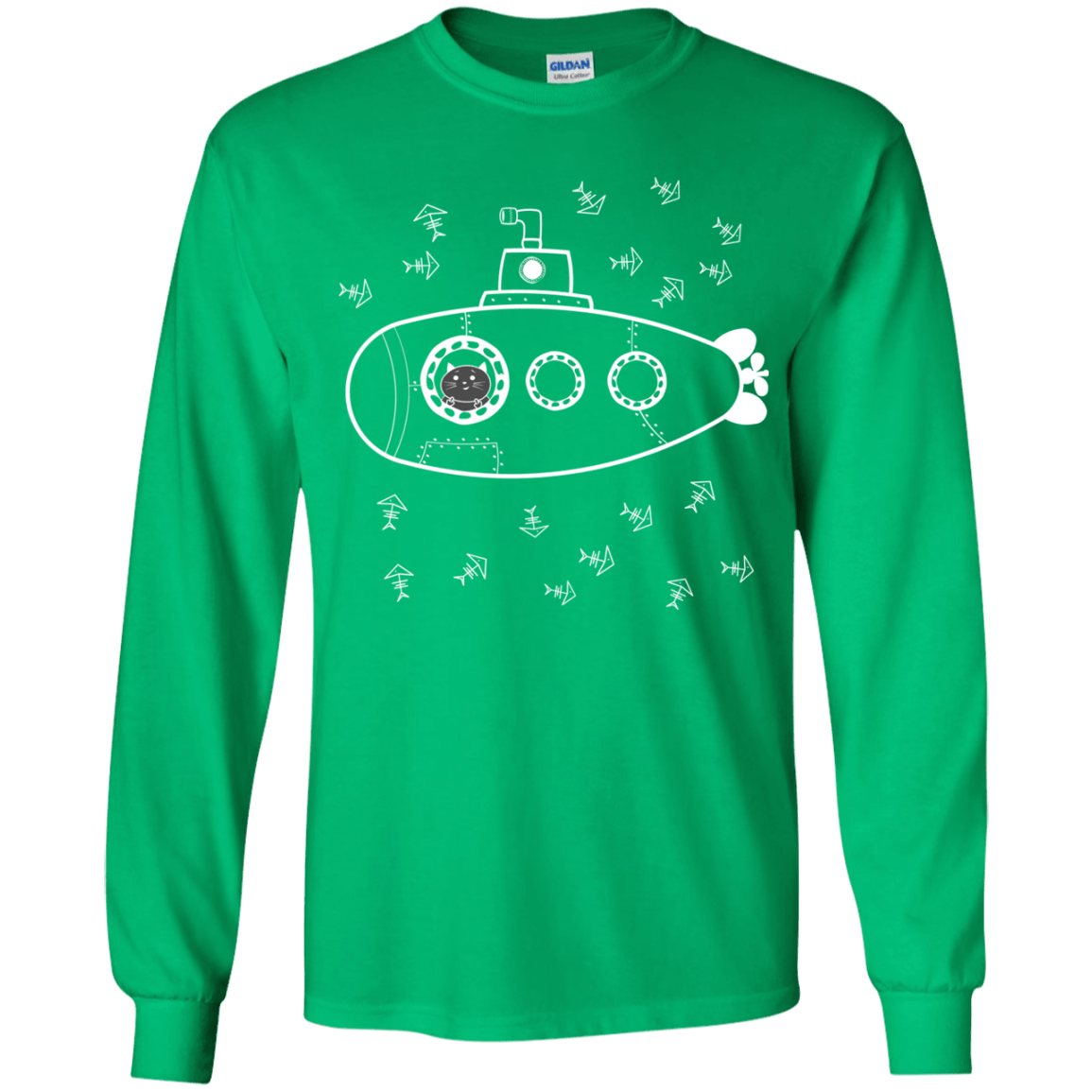 T-Shirts Irish Green / YS Fish Watching Youth Long Sleeve T-Shirt