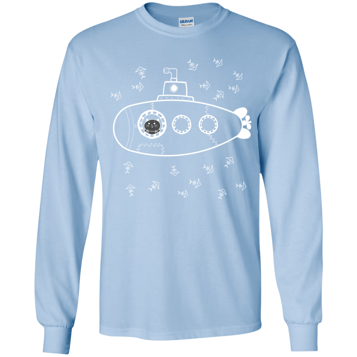 T-Shirts Light Blue / YS Fish Watching Youth Long Sleeve T-Shirt