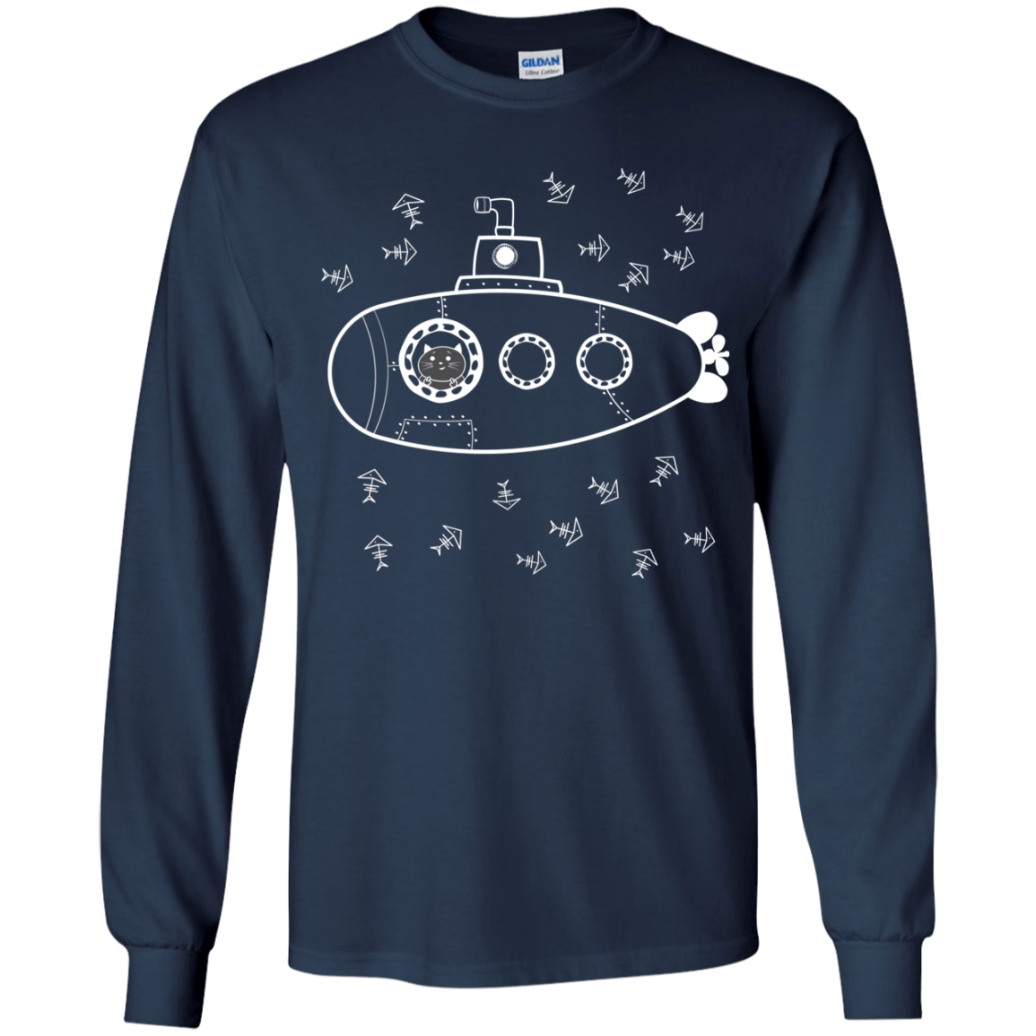 T-Shirts Navy / YS Fish Watching Youth Long Sleeve T-Shirt