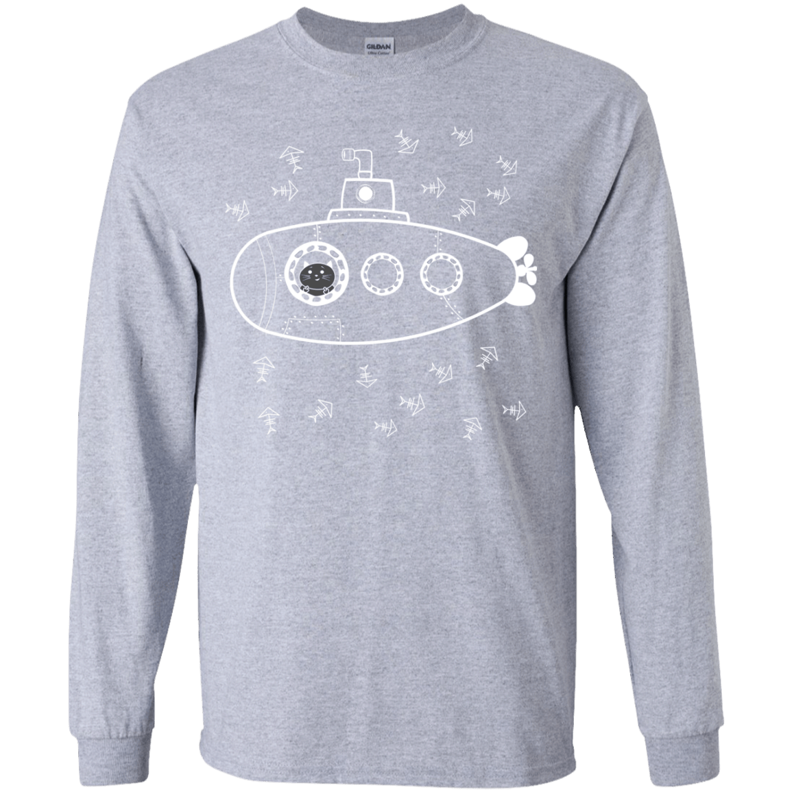 T-Shirts Sport Grey / YS Fish Watching Youth Long Sleeve T-Shirt