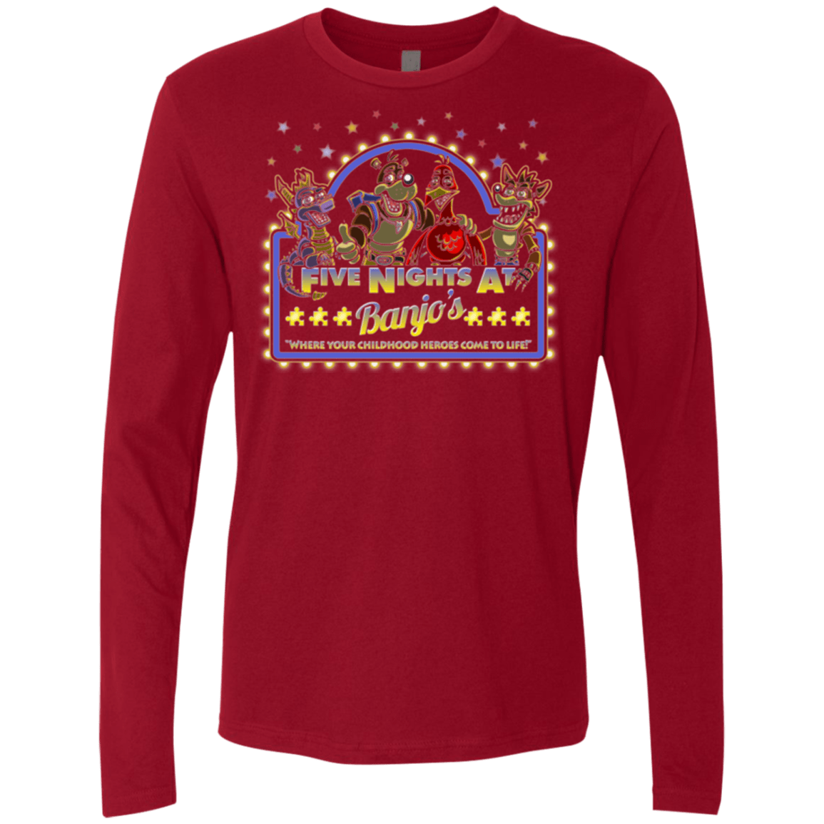 T-Shirts Cardinal / Small Five Nights at Banjos Men's Premium Long Sleeve