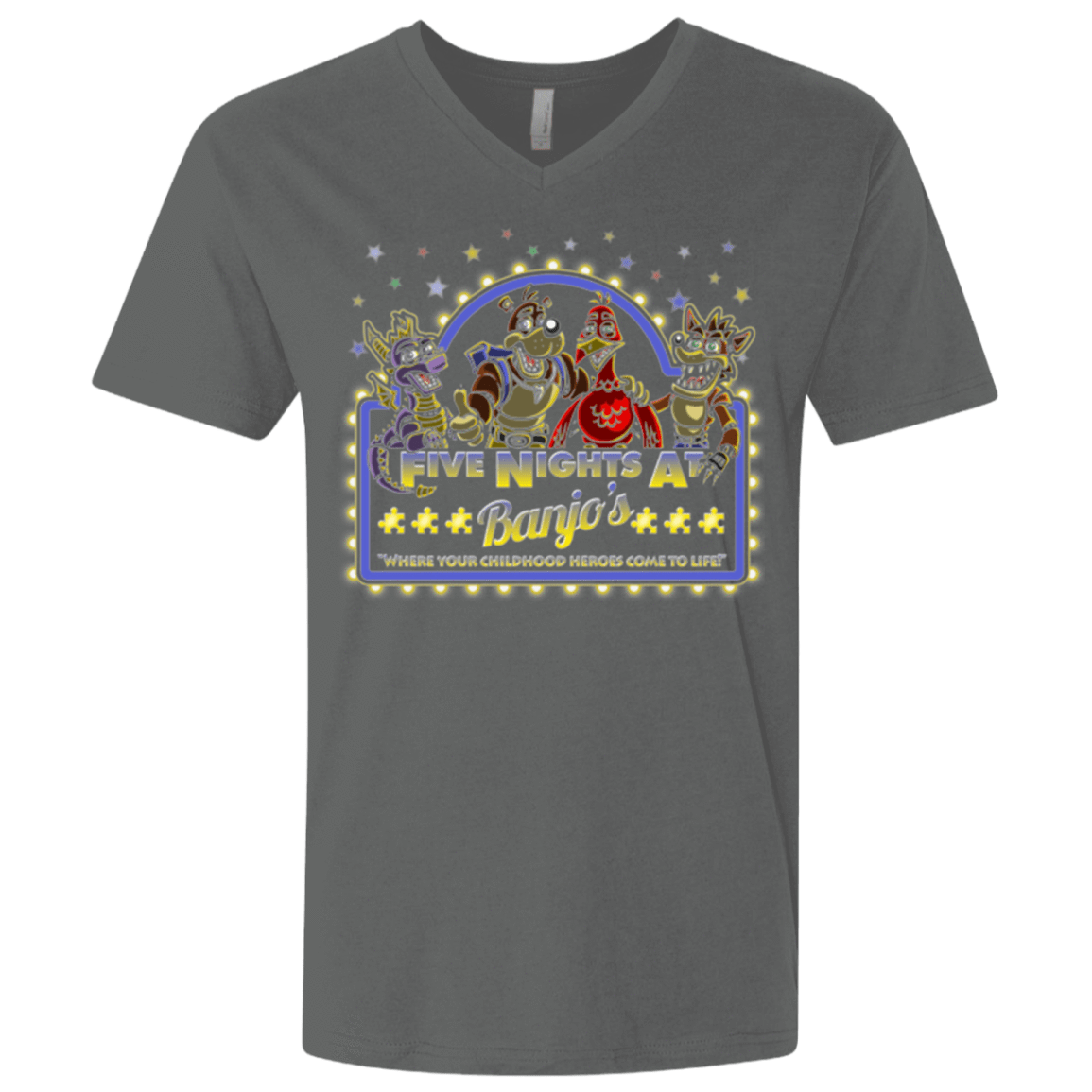 T-Shirts Heavy Metal / X-Small Five Nights at Banjos Men's Premium V-Neck