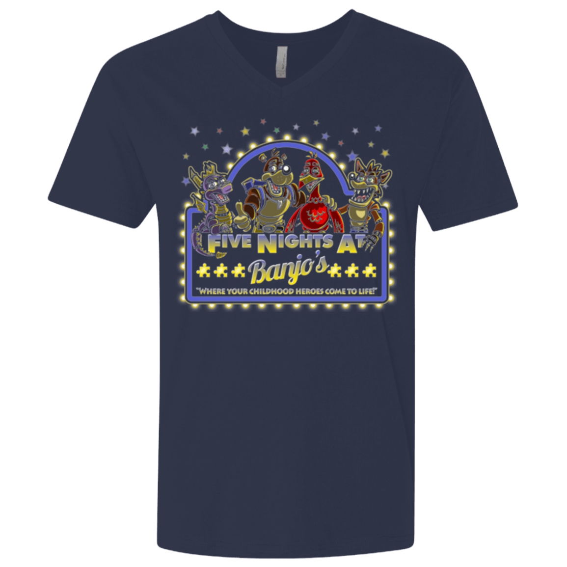 T-Shirts Midnight Navy / X-Small Five Nights at Banjos Men's Premium V-Neck