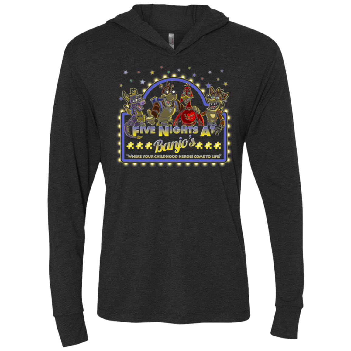 T-Shirts Vintage Black / X-Small Five Nights at Banjos Triblend Long Sleeve Hoodie Tee