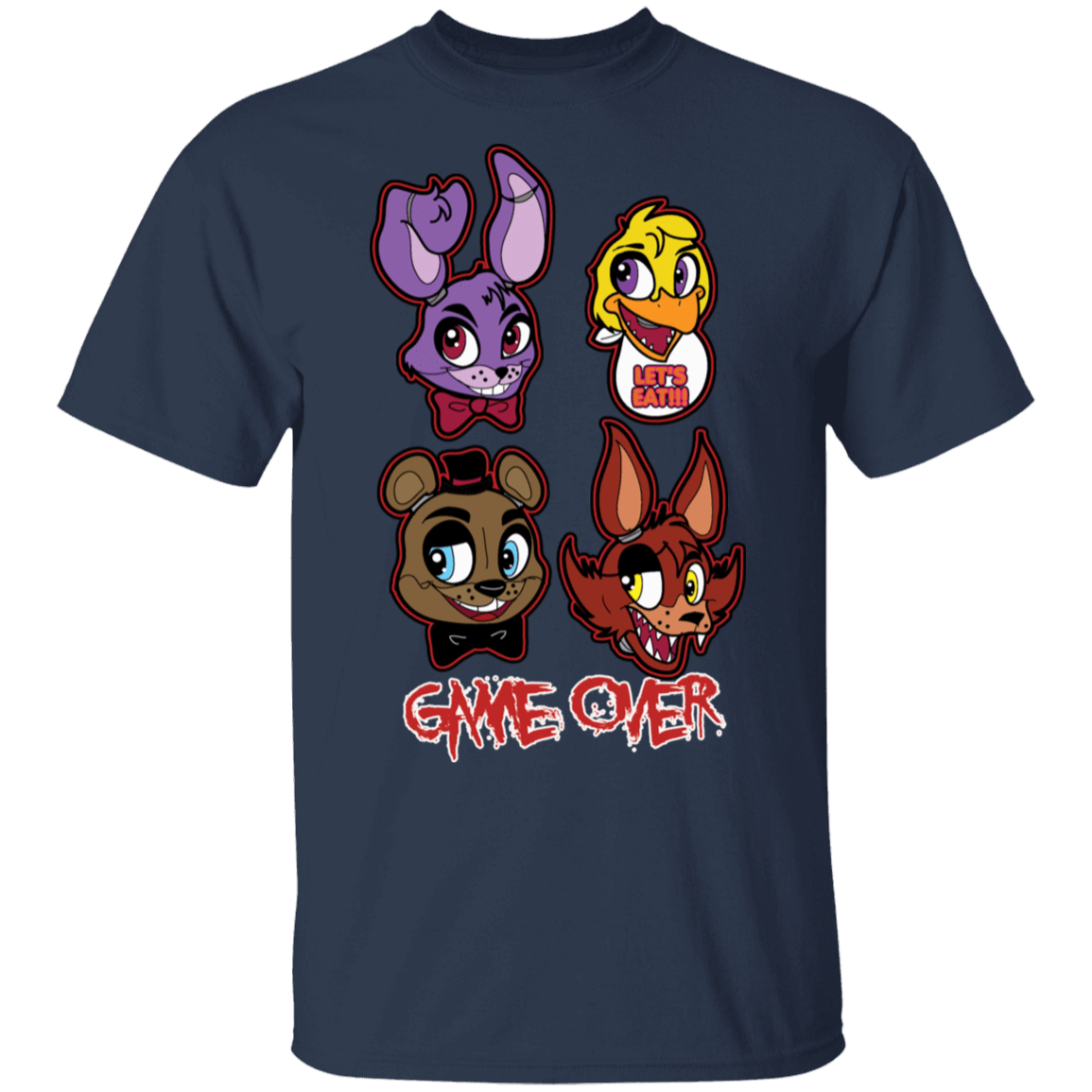 T-Shirts Navy / S Five Nights at Freddys Game Over T-Shirt
