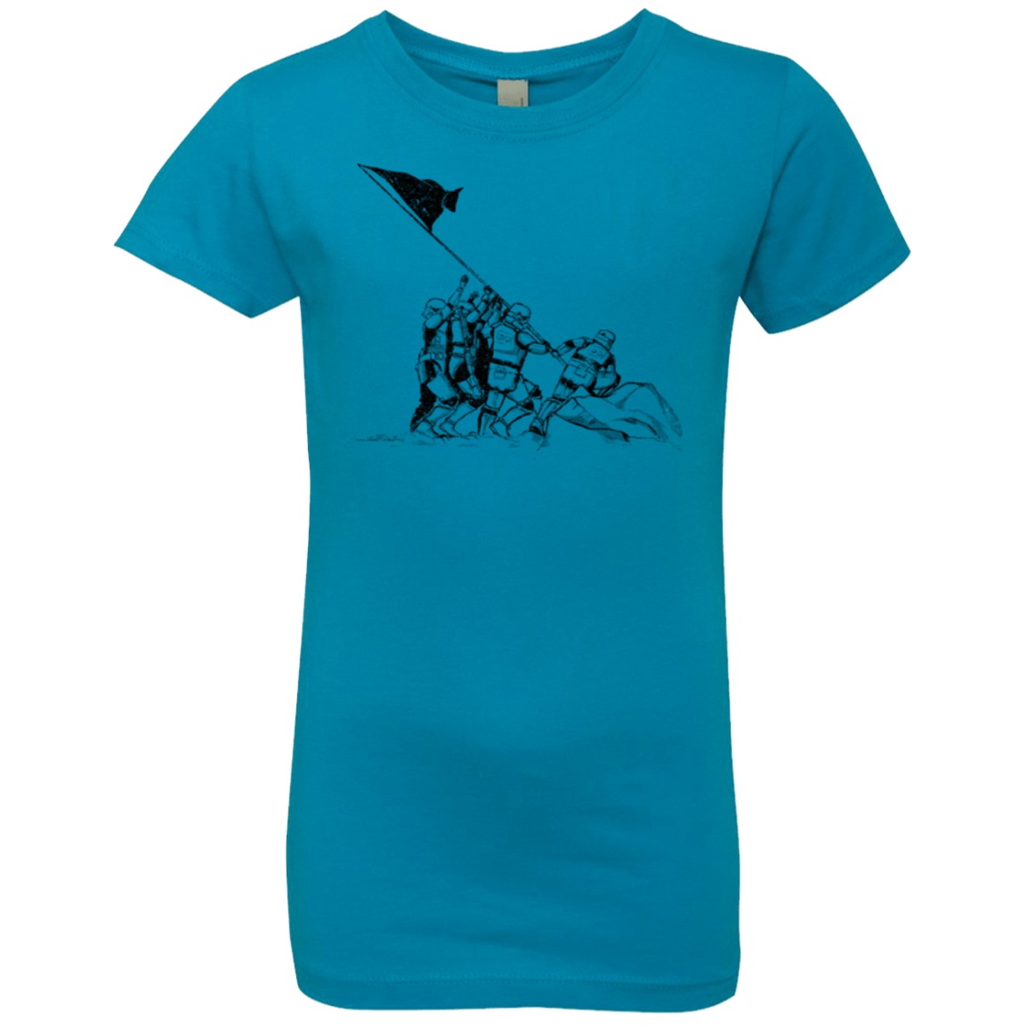T-Shirts Turquoise / YXS Flags Of Our Emperor Girls Premium T-Shirt