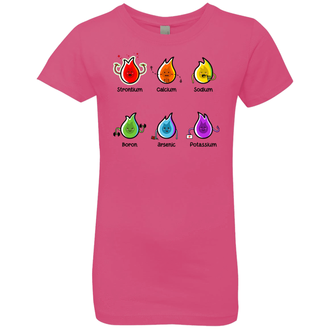 T-Shirts Hot Pink / YXS Flaming Elements Science Girls Premium T-Shirt