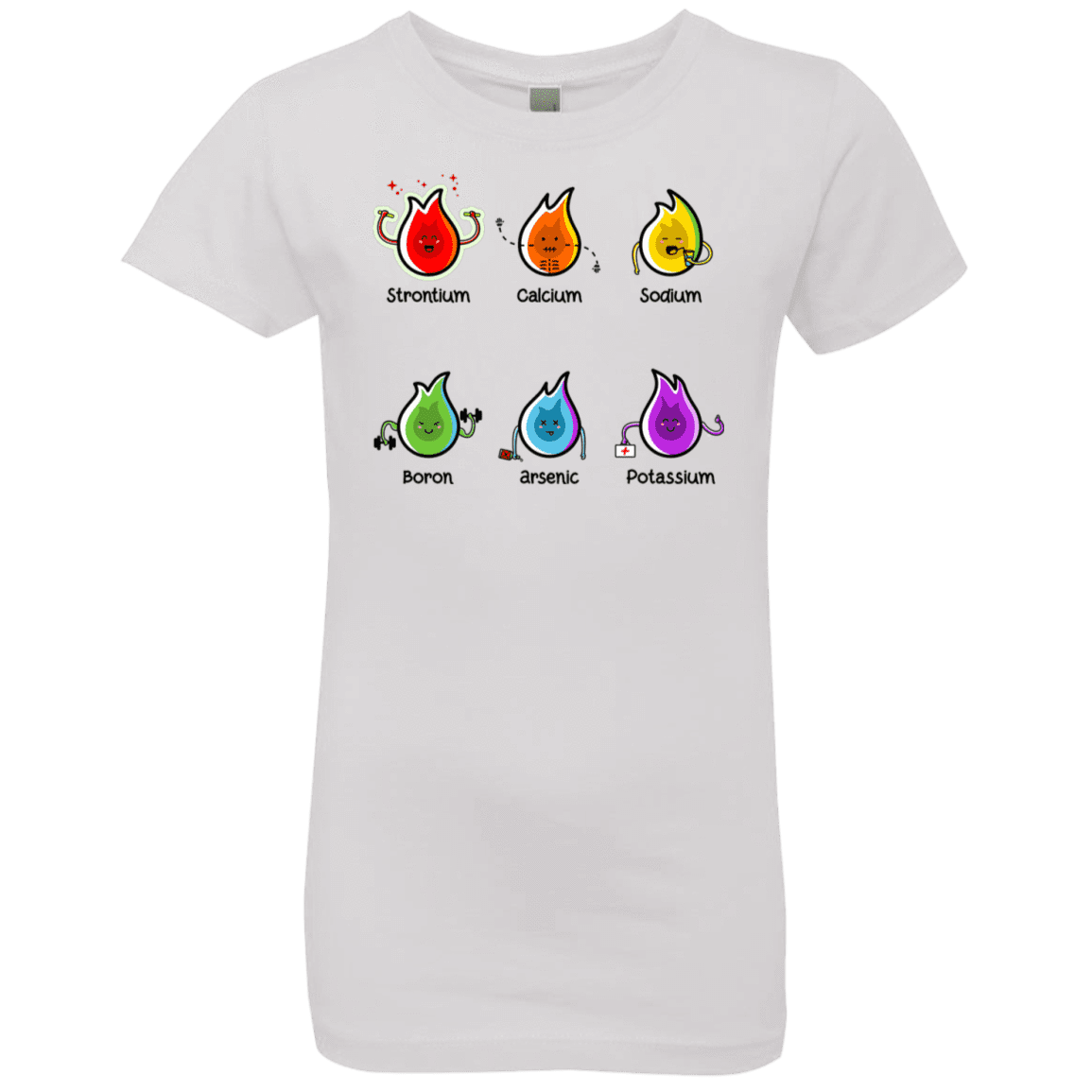T-Shirts White / YXS Flaming Elements Science Girls Premium T-Shirt