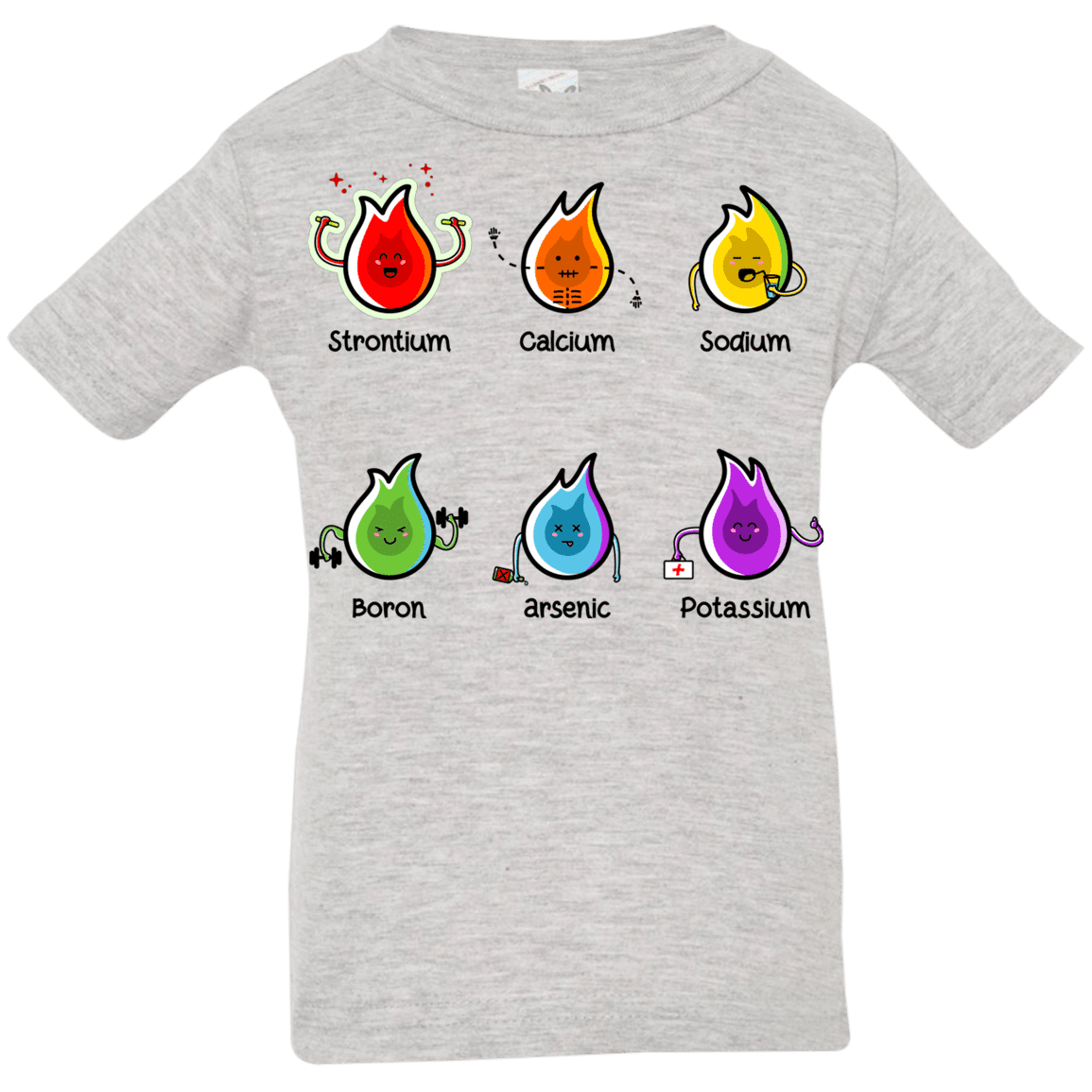 T-Shirts Heather Grey / 6 Months Flaming Elements Science Infant Premium T-Shirt
