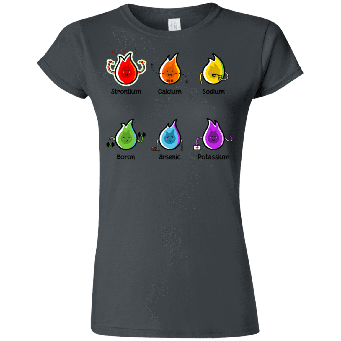 T-Shirts Charcoal / S Flaming Elements Science Junior Slimmer-Fit T-Shirt