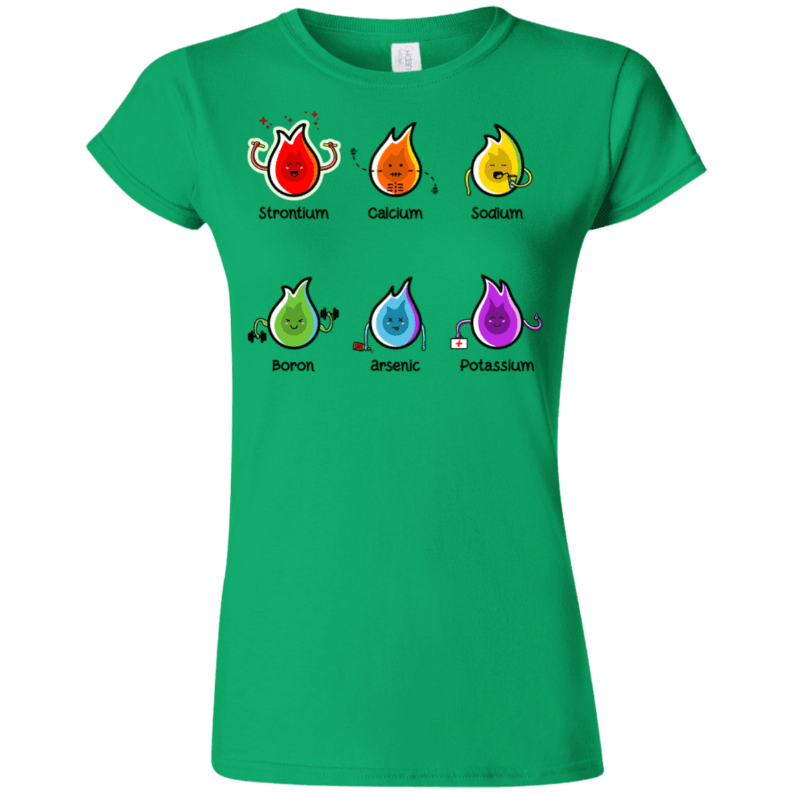 T-Shirts Irish Green / S Flaming Elements Science Junior Slimmer-Fit T-Shirt