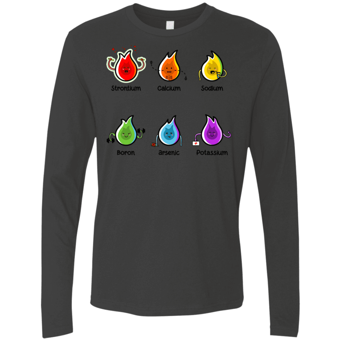 T-Shirts Heavy Metal / S Flaming Elements Science Men's Premium Long Sleeve