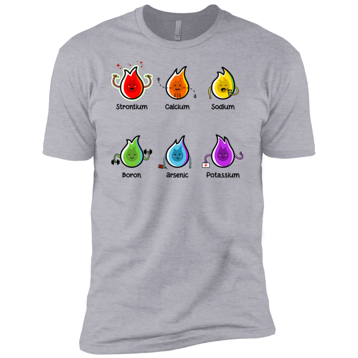 T-Shirts Heather Grey / X-Small Flaming Elements Science Men's Premium T-Shirt