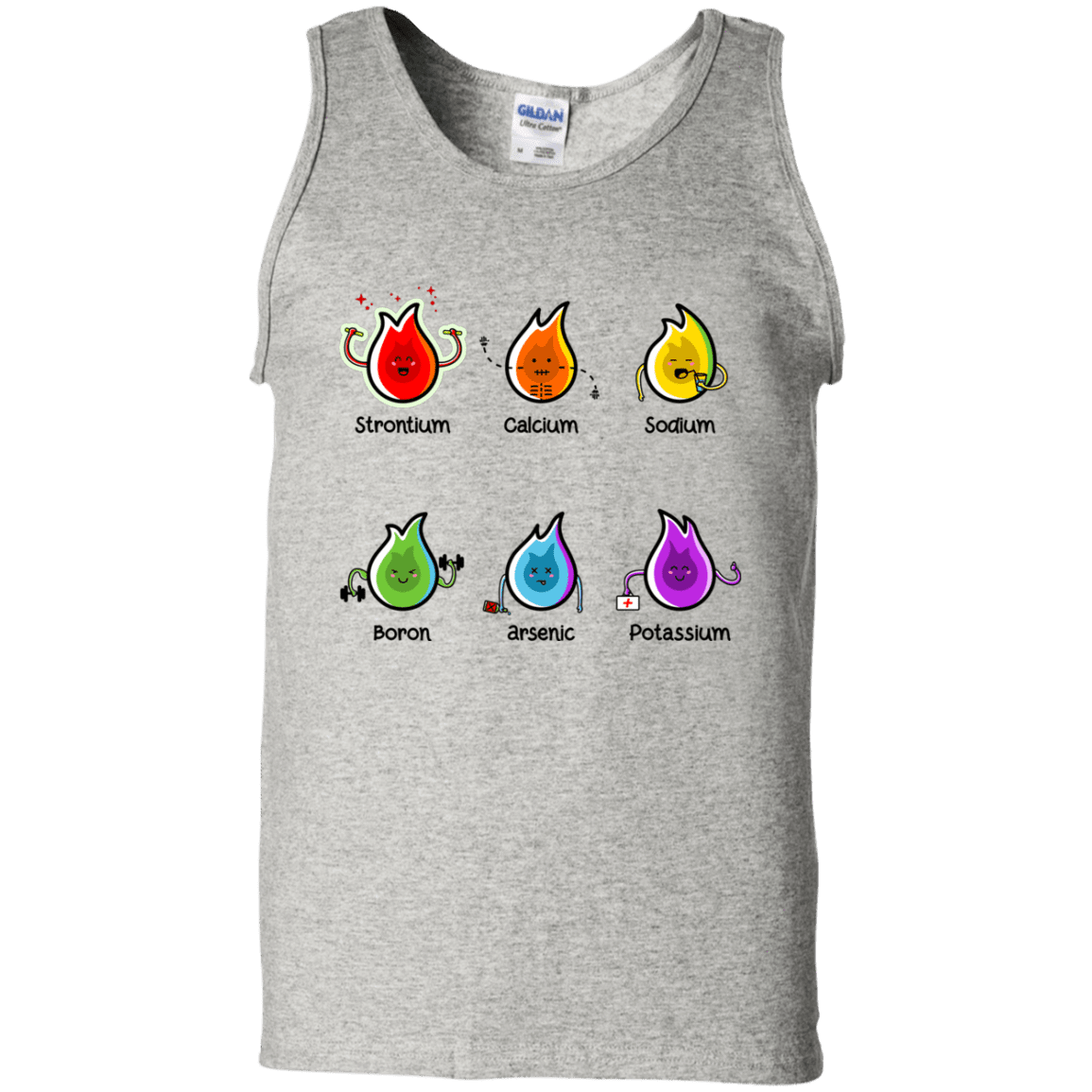 T-Shirts Ash / S Flaming Elements Science Men's Tank Top