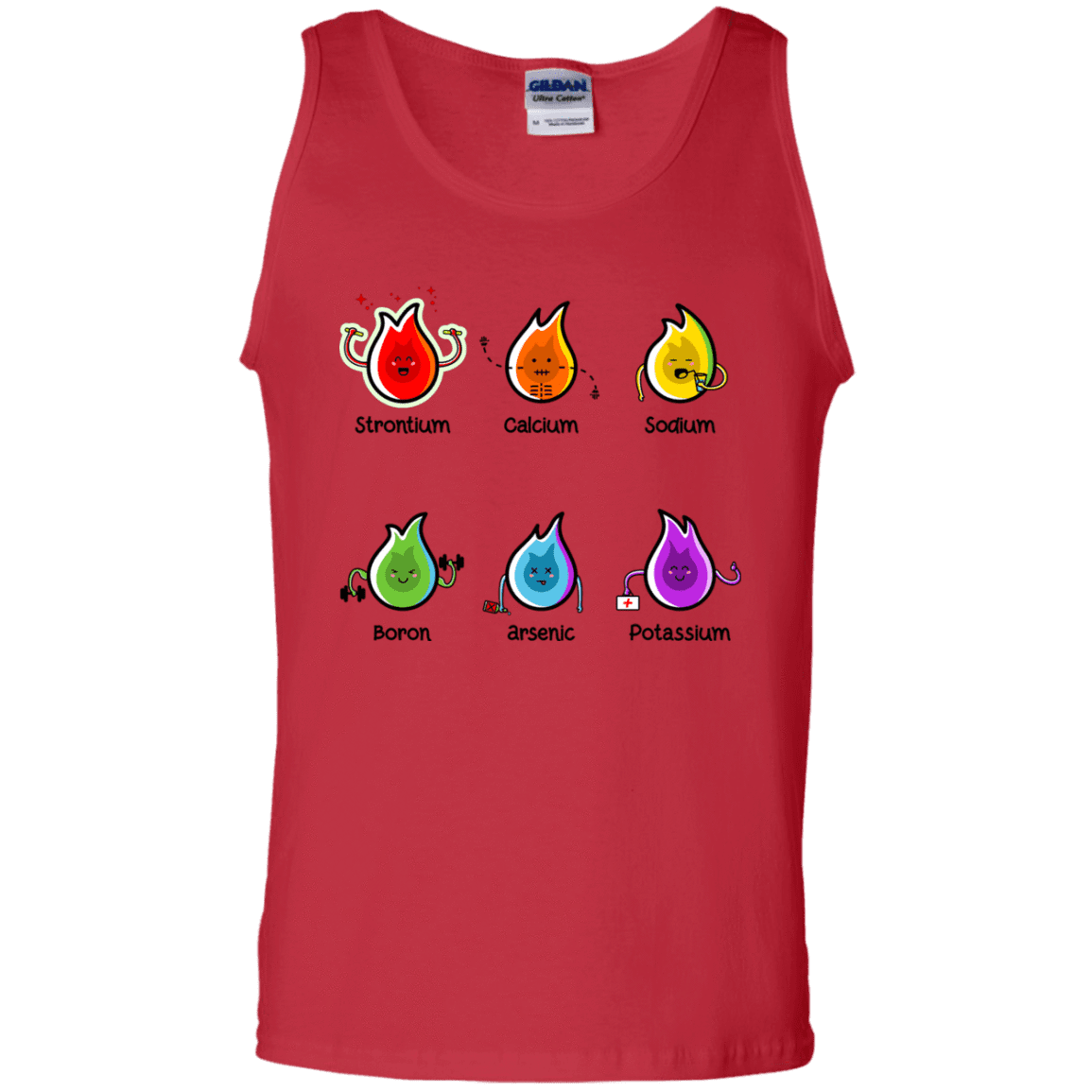 T-Shirts Red / S Flaming Elements Science Men's Tank Top