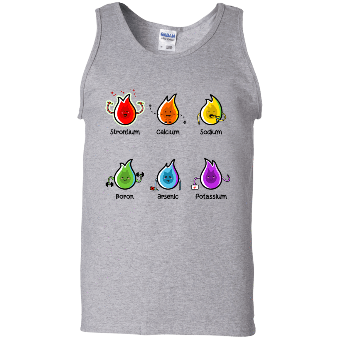 T-Shirts Sport Grey / S Flaming Elements Science Men's Tank Top