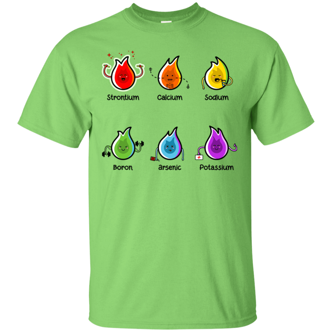 T-Shirts Lime / S Flaming Elements Science T-Shirt