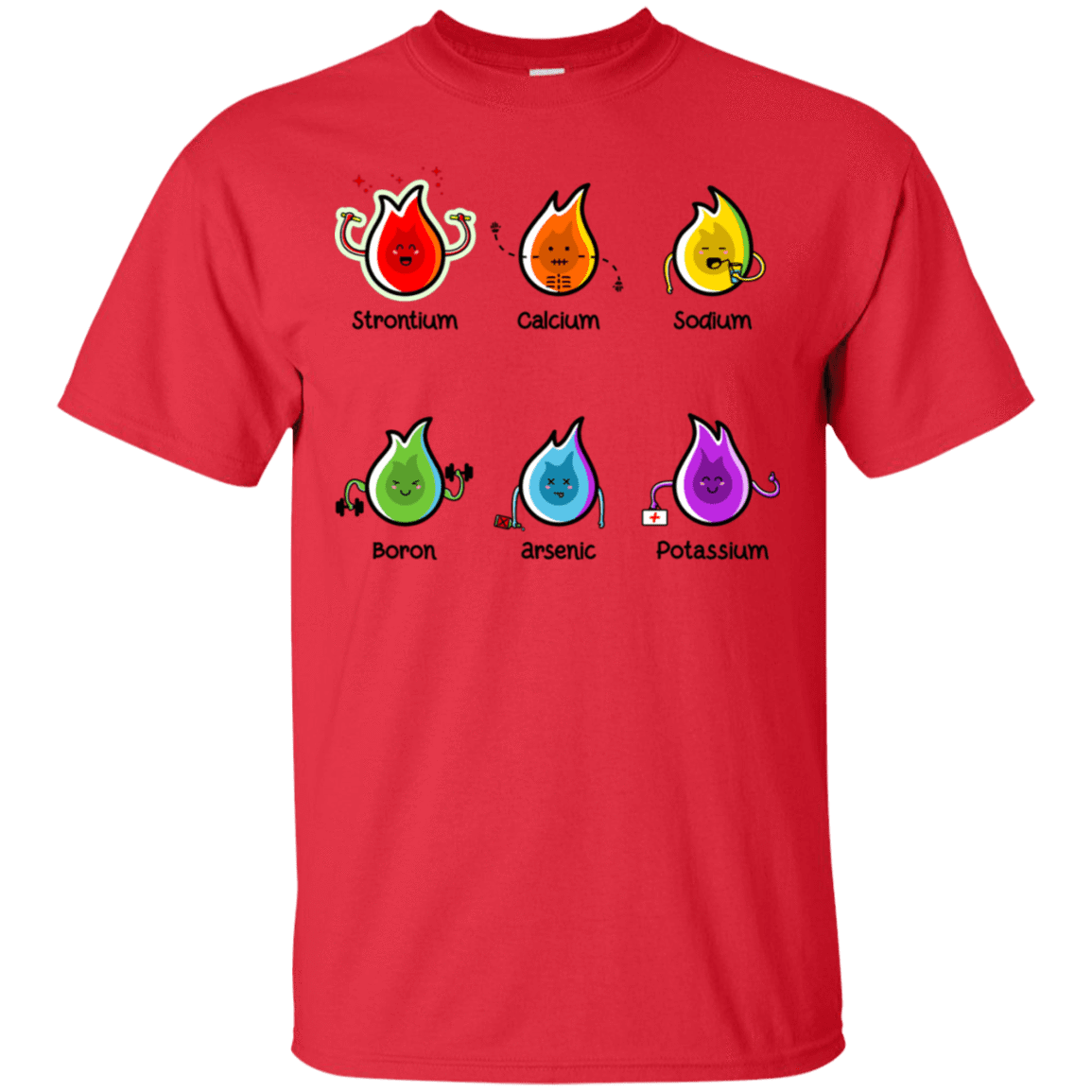 T-Shirts Red / S Flaming Elements Science T-Shirt