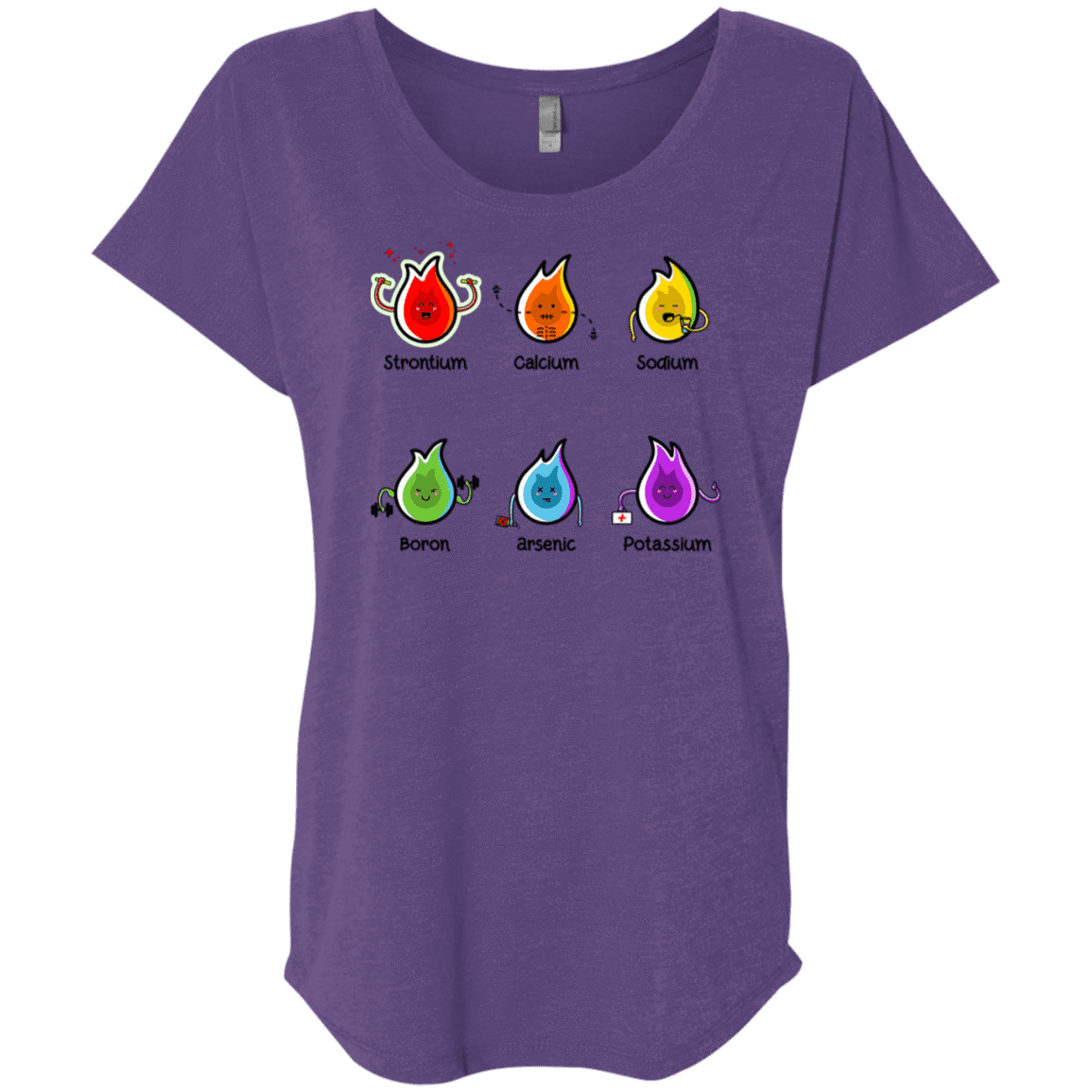 T-Shirts Purple Rush / X-Small Flaming Elements Science Triblend Dolman Sleeve