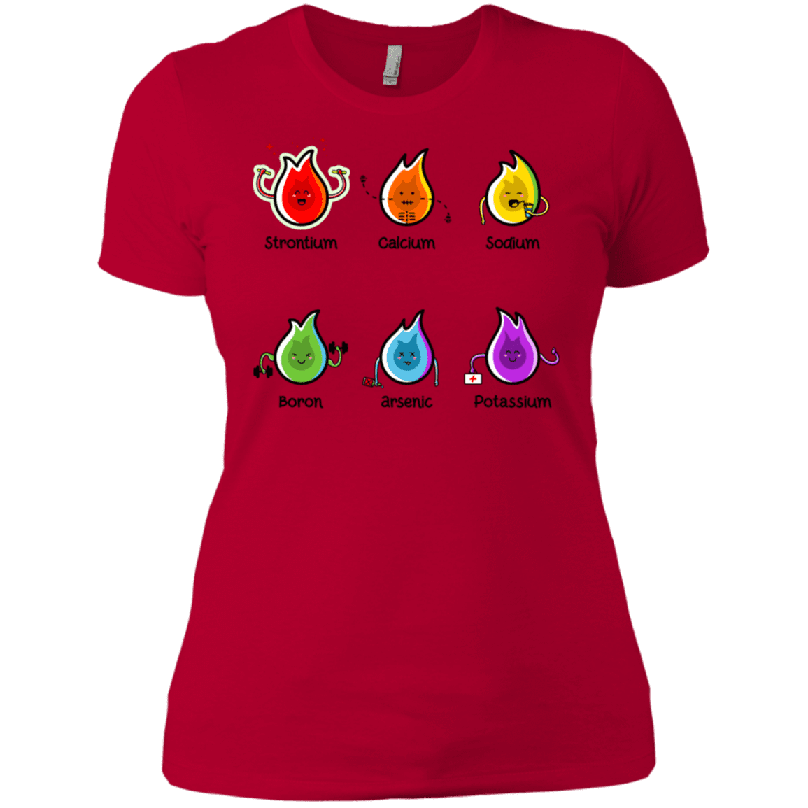 T-Shirts Red / X-Small Flaming Elements Science Women's Premium T-Shirt