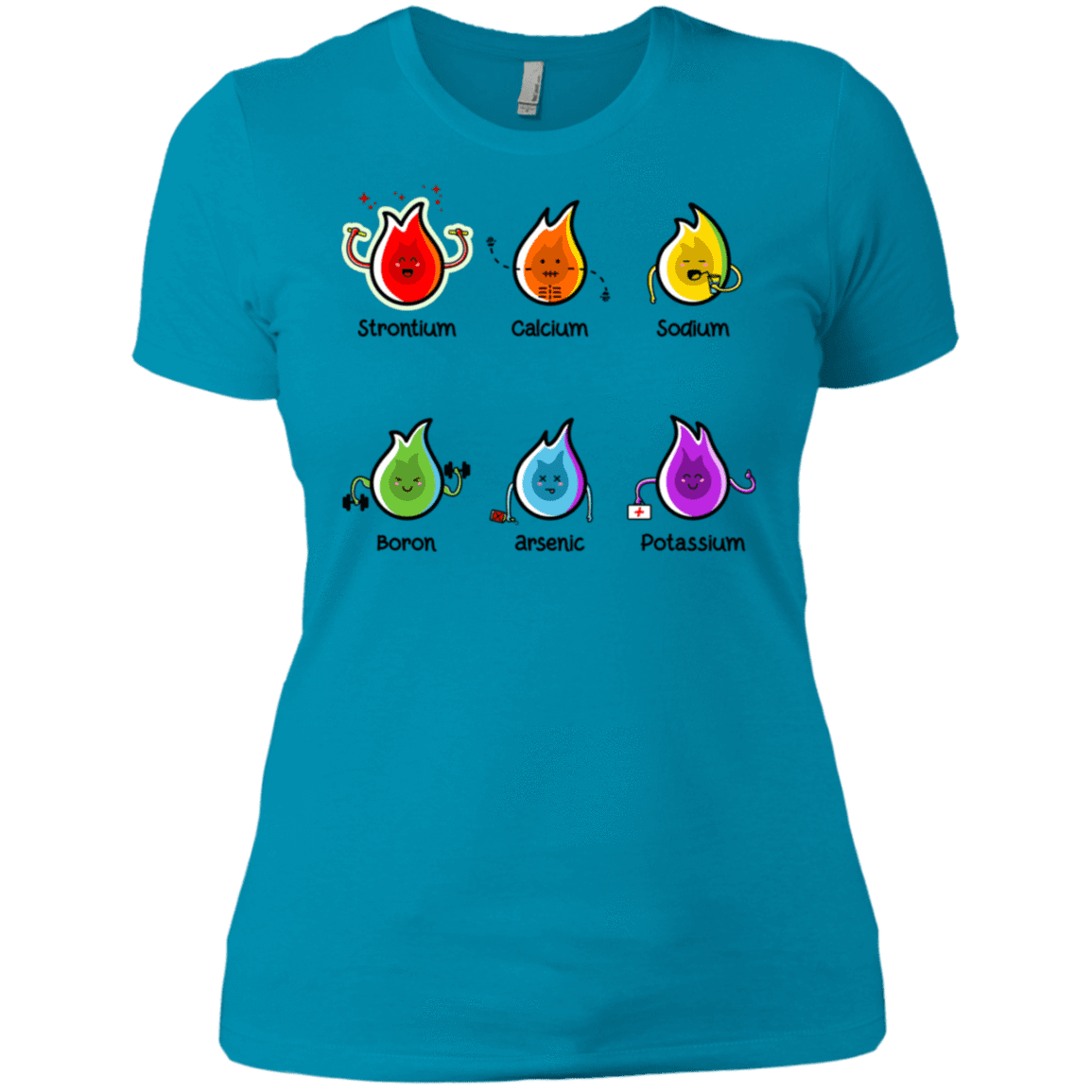 T-Shirts Turquoise / X-Small Flaming Elements Science Women's Premium T-Shirt