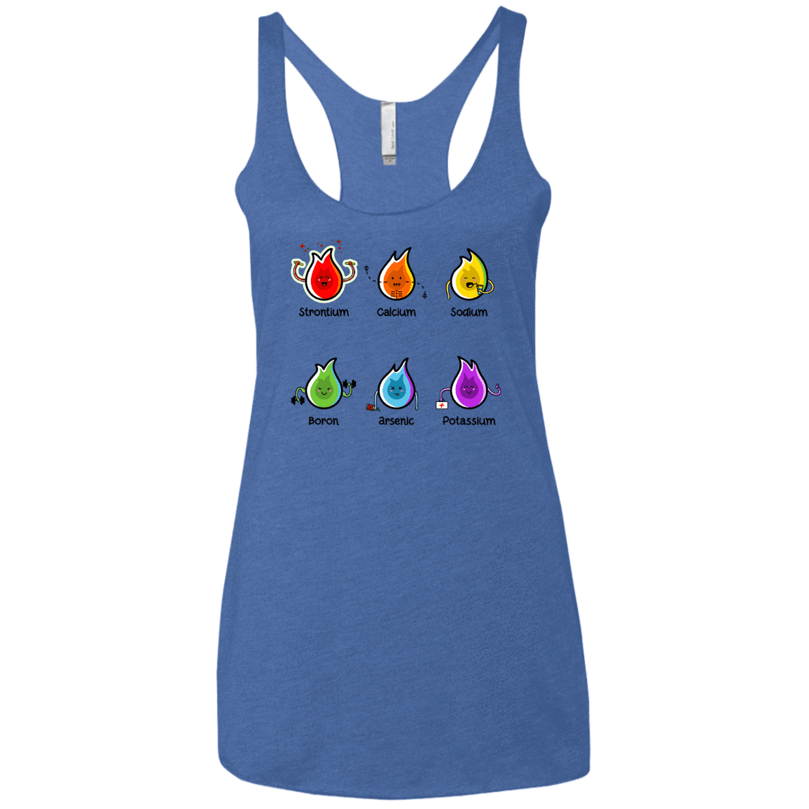 T-Shirts Vintage Royal / X-Small Flaming Elements Science Women's Triblend Racerback Tank