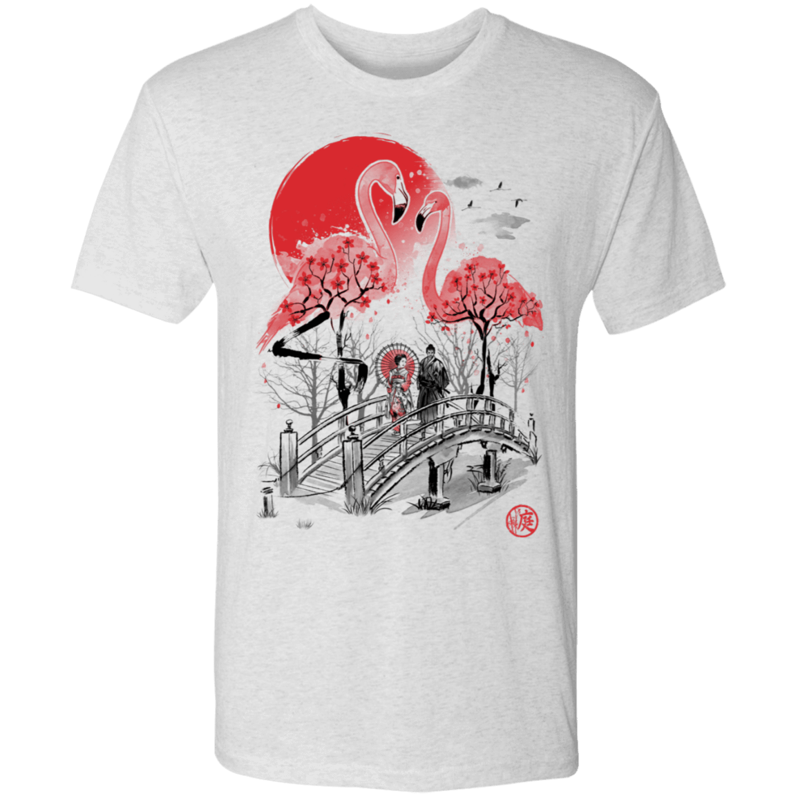 T-Shirts Heather White / S Flamingo Garden Men's Triblend T-Shirt